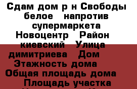 Сдам дом р-н Свободы белое 2 напротив супермаркета Новоцентр › Район ­ киевский › Улица ­ димитриева › Дом ­ 59 › Этажность дома ­ 2 › Общая площадь дома ­ 120 › Площадь участка ­ 3 › Цена ­ 38 000 - Крым Недвижимость » Дома, коттеджи, дачи аренда   . Крым